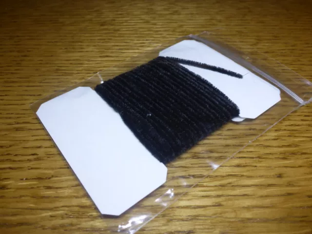Black Fine Chenille Rayon Hareline Dubbin  Yarn - New Fly Tying Material 2
