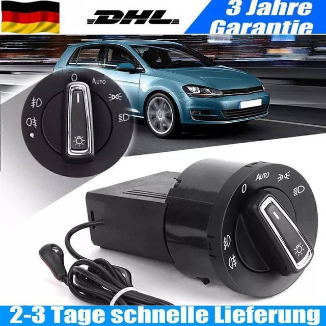 Automatik Lichtschalter Scheinwerferschalter mit Lichtsensor Modul für automatische Scheinwerfersteuerung Upgrade Schwarz ABS Kunststoff Passend für MK4