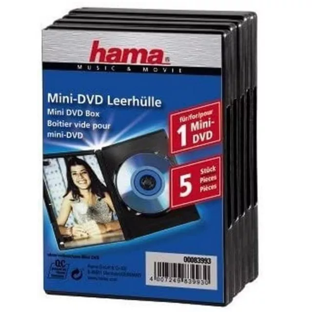 Hama 5x Stück Mini-DVD Mini-CD 8cm Leer-Hüllen Box DVD-Hülle Rohlinge Camcorder