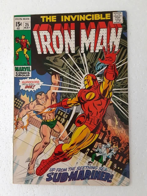 THE INVINCIBLE IRON MAN Comic, Vol. 1, No. 25 (Marvel May 1970).  VERY NICE!