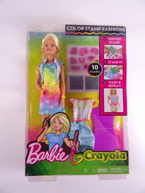 Barbie Crayola Play Set Color Stamp Mattel Like New Original Packaging Play (10634)