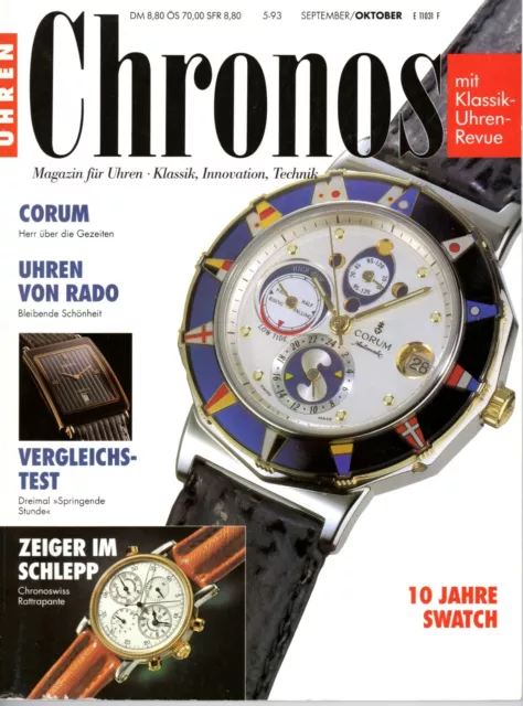 Uhren Chronos, Magazin für Uhren - Klassik, Innovation, Technik  Sept./Okt. 1993