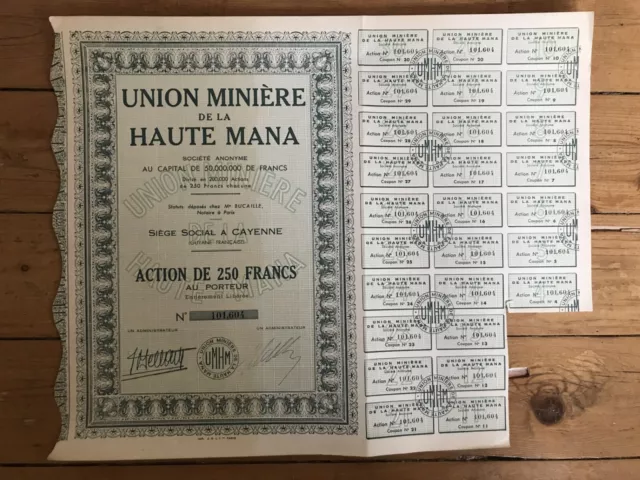 Union Minière de la HAUTE MANA (CAYENNE) (C)