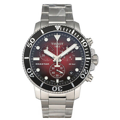 Tissot T120.417.11.421.00 Seastar 1000 Chrono Steel Red Dial Quartz Men's Watch