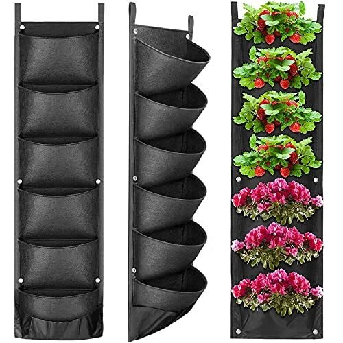 2 Livelli Balcone Appeso Fioriera Ringhiera Vasi per Fioriere per Esterno, Ringhiera per Ponte Fioriere Scatole Appendiabiti per Esterni, per Patio Balcone Portico Recinzione,Quadrato,60×20