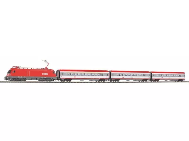 PIKO 97947 Start-Set mit Bettung Taurus der ÖBB + 3 Wagen, DC, Spur H0