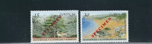 CYPRUS 1999 NATURE PARKS theme w/SPECIMEN ovpt (Sc 933-34) VF MNH