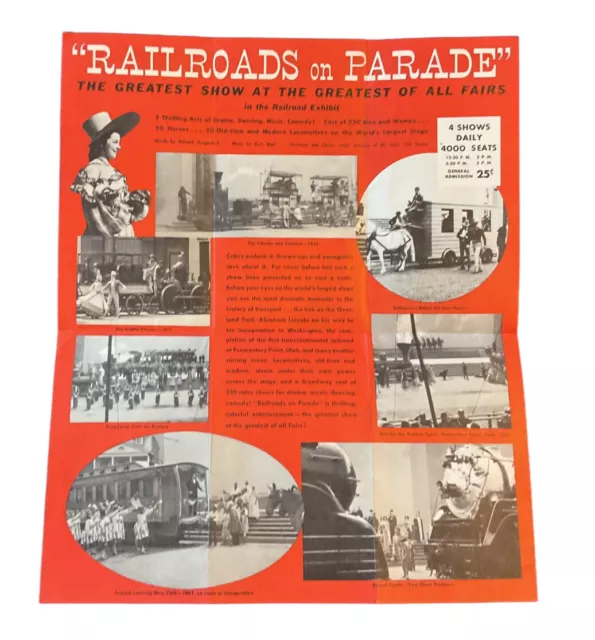 1939 NY Worlds Fair Railroads on Parade Musical Show Advertising Brochure ZG