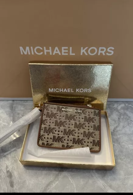 michael kors Ladies Leather Coin Card purse Brown New Tags Gift Box Mothers Day