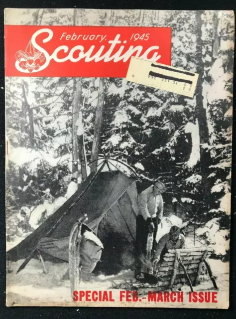 BSA Boy Scouts SCOUTING - WWII Era Magazine - February 1945 - PEACE AFTER WWII