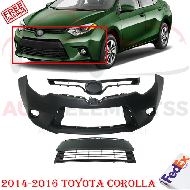 FRONT BUMPER COVER Primed + Grille Assembly For 20142016 Toyota