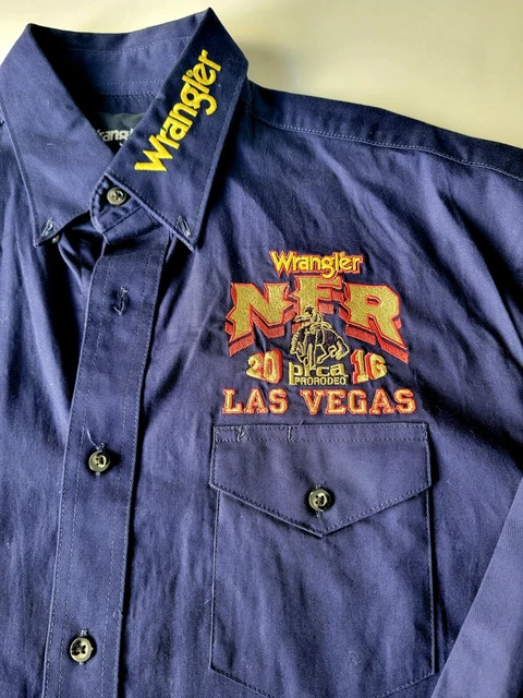 WRANGLER NFR NATIONAL Finals Rodeo Las Vegas 2016 Western Shirt Mens 