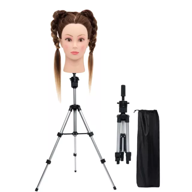 Adjustable Tripod Mannequin Wig Head Stand For Cosmetology Hairdressing Training