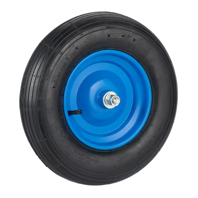 2 ruedas para carretilla con eje, rueda de repuesto, llanta de goma maciza, 4,80/4,00-8, 390 mm | Leroy Merlin 2 ruedas para carretilla con eje, rueda de repuesto, llanta de goma maciza, 4,80/4,00-8, 390 mm | Leroy Merlin