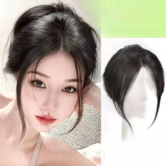 Invisible Natural Bangs Middle Part Hair Bangs Extensions  Women