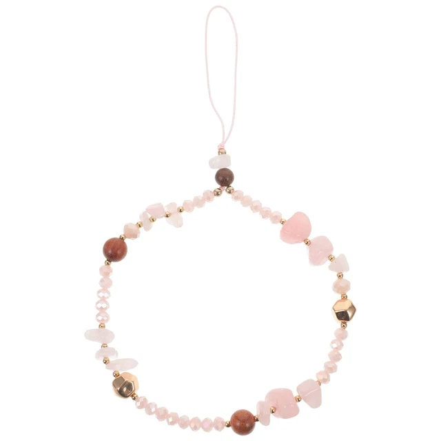 Chaîne Anti-perte Pour Téléphone - Pendentif Fleur Rose, Dragonne Bracelet Main Et Décoration Portable