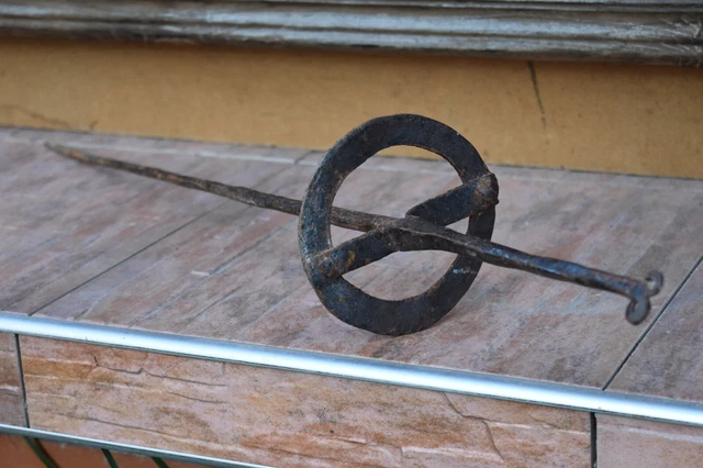 Vintage Antique Primitive Hand Forged Iron Skewer Grilling barbecue 19th century 2
