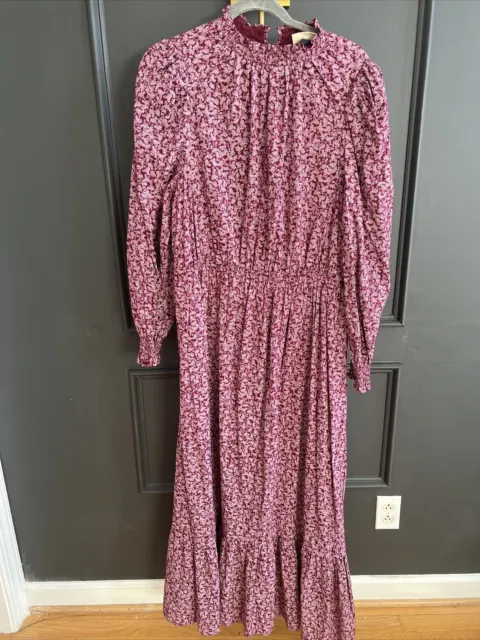 Universal Thread Floral High Neck Long Sleeve Tiered Maxi Dress   Size XL