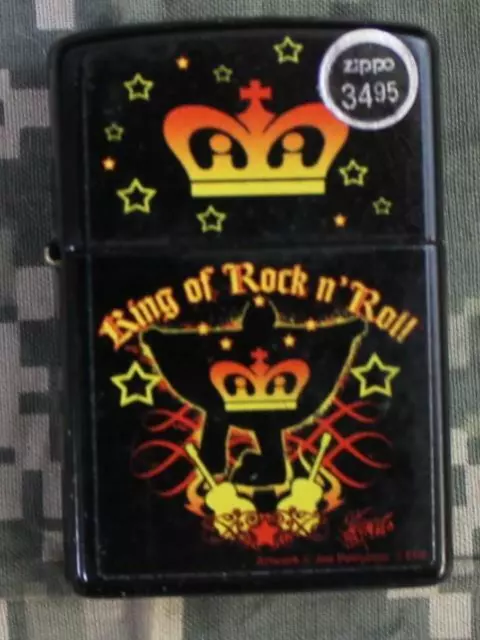 Zippo 21064 King of Rock and Roll Black Matte Windproof Lighter NO BOX!!