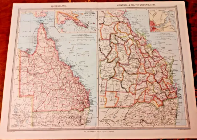 Central South Queensland British New Guinea Brisbane Australia George Philip Map