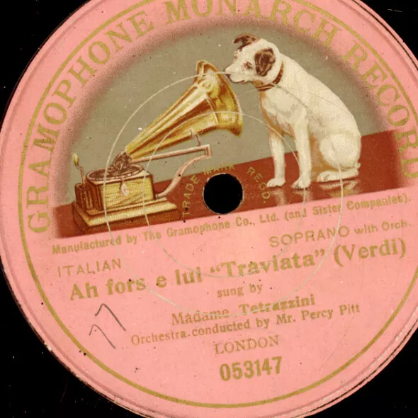 LUISA TETRAZZINI -SOPRAN- "Traviata" Ah fors e lui 1-stg.-Schellackplatte G2945