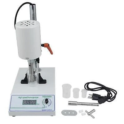 High-Speed 2-Head Homogenizer Emulsifier w/ 4 Beakers 5-1000ml Capacity