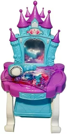 Set gioco toeletta bambini giocattolo trucco ragazze vanità glamour bellezza specchio