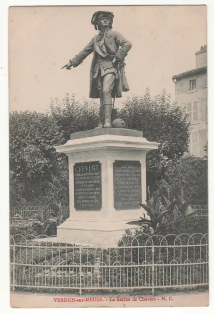 CPA 55 - VERDUN sur MEUSE : LA STATUE DE CHEVERT (MEUSE) ÉCRITE