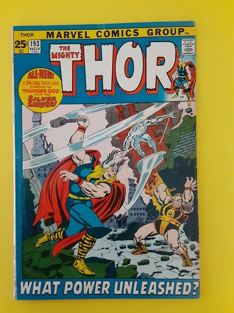 THE MIGHTY THOR Comic Book Vol. 1 Number 193 (Marvel, November 1971). NICE!!