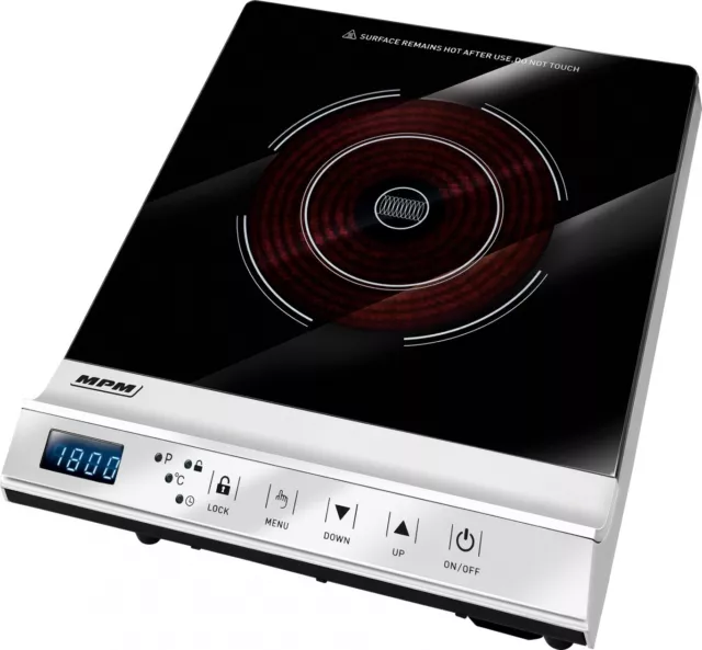 Placa de Induccion portátil Táctil cocina 10 niveles Temporizador 1800W MPM 2