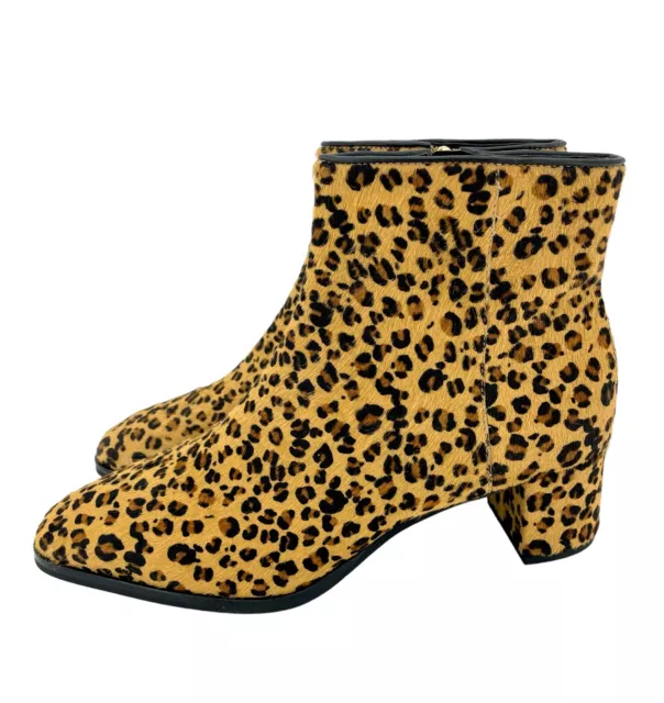 Via Spiga Cheetah Ankle Booties Calf Hair Leather Animal Print Sz 8.5 New SH05