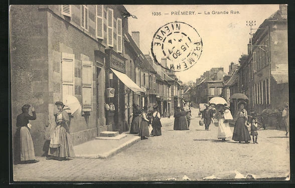 CPA Prémery, la Grande Rue 1914