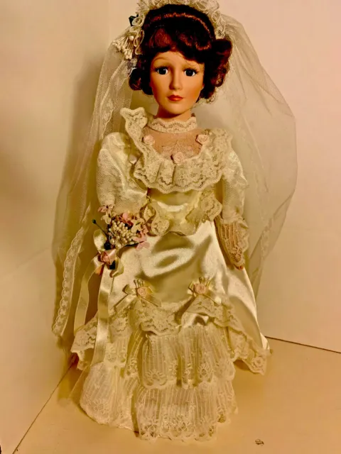 Broadway Doll 1980's collection Hand painted Porcelain Bride excellent
