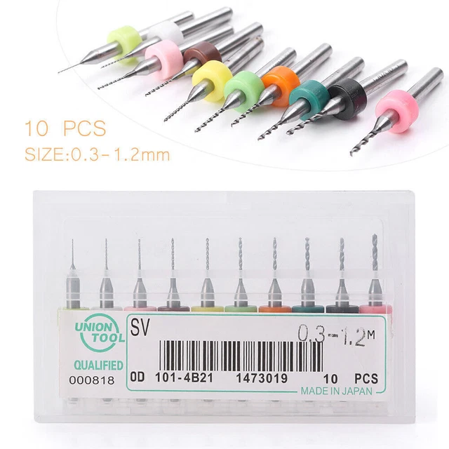 10x 0.3~1.2 mm PCB Print Circuit Board Carbide CNC Mini Micro Drill Bits Tools