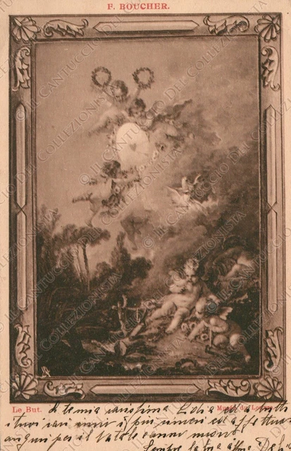 Le But I Putti Artista F. BOUCHER Musée du Louvre Cartolina