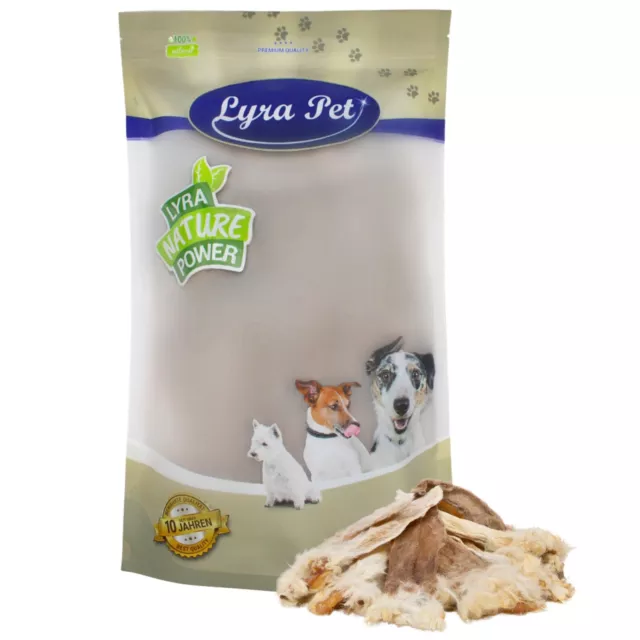 1 kg Kaninchenohren mit Fell 1000 g Kauartikel Hase Ohren Hundesnack Lyra Pet®