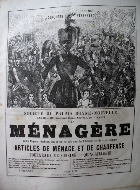 Press Advertisement A La Menagere Household Items Quincaillerie Paris Ad 1866