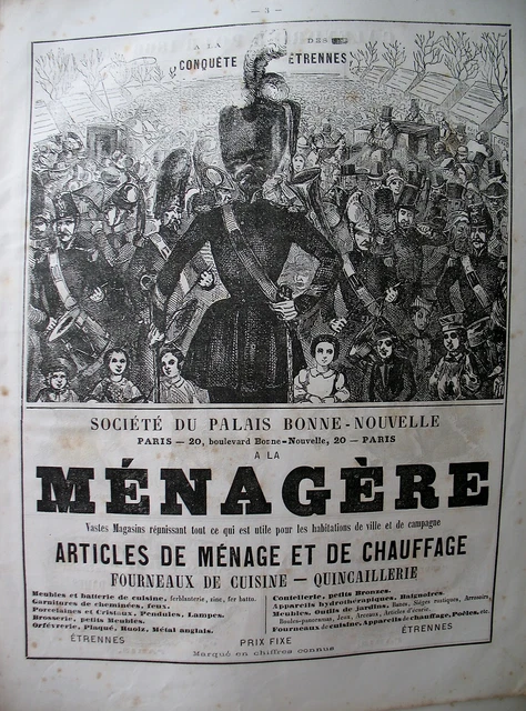 Press Advertisement A La Menagere Household Items Quincaillerie Paris Ad 1866