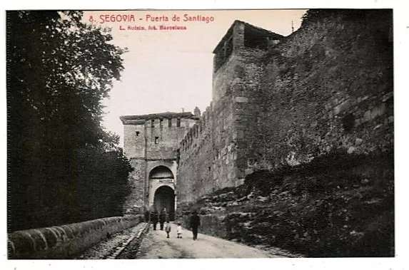 Segovia Spain Puerta de Santiago Vintage Unused L. Roisin Postcard #8