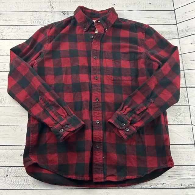 L.L. Bean Buffalo Plaid Long Sleeve Slightly Fitted Flannel Men's Large Red