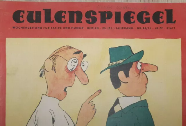 Eulenspiegel 24-1976 original DDR Satire Magazin Zeitschrift 45.Geburtstag 2021 