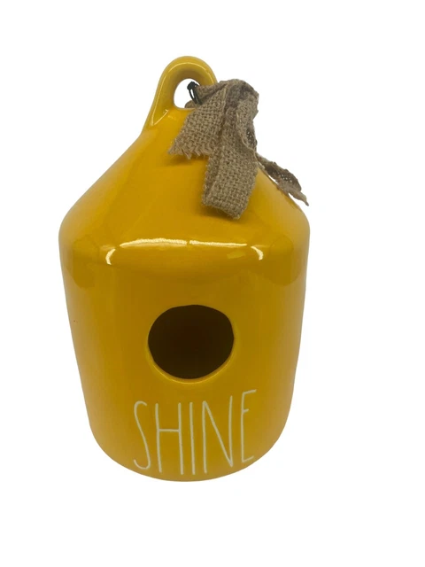 Rae Dunn Shine Yellow Round Birdhouse.