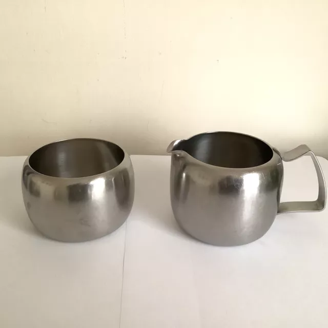 Vintage Collectable Old Hall Stainless Steel Milk Jug & Sugar Bowl