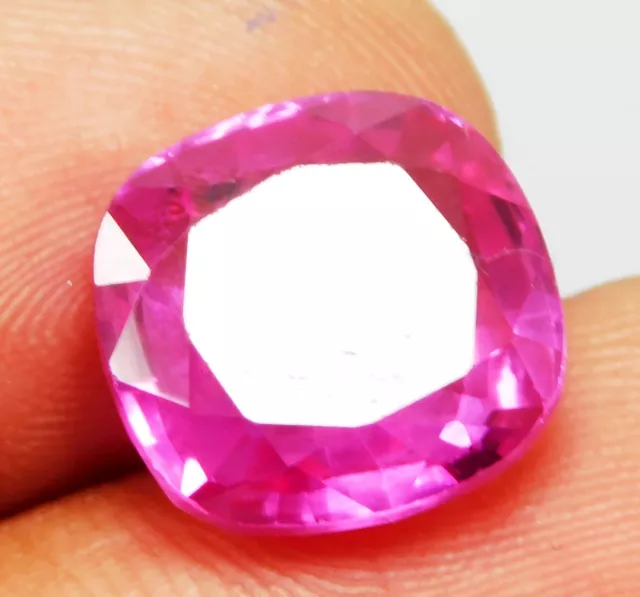 Certified 11.90 Ct Natural Rare Ceylon Pink Sapphire Cushion Cut Loose Gemstone