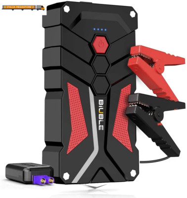 Starter Avviatore Batteria Auto 2500A Portatile di Emergenza Jump Starter Booster Moto 