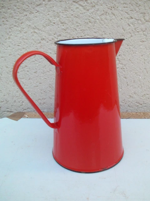 Pichet IKEA VARMER – Rouge Et Blanc – Céramique De Pierre – Rare