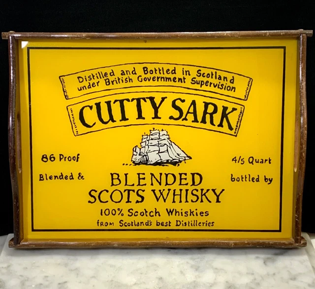 Vintage Cutty Sark Bar Tray Framed Old Advertising Scotch Whisky 16 x 11