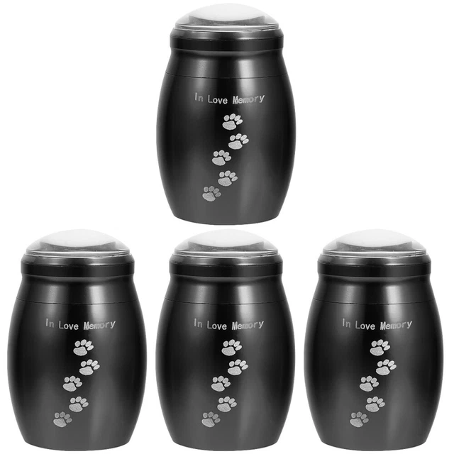 4 PIEZAS Mini tanque de cremación para mascota urna bolsa animal Cino Cinerary ataúd
