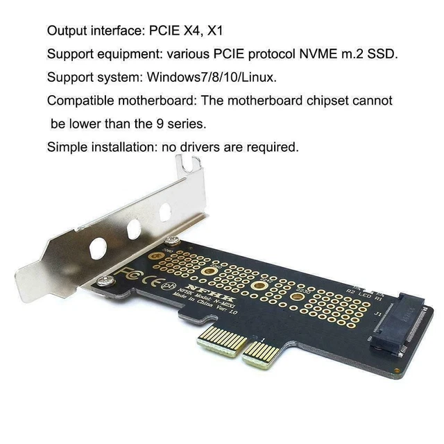 Scheda Adattatore M.2 PCIe NVMe A PCIe 3.0 X1 – Riser Card Per SSD 2280/2260/2242/2230, Plug & Play - 4