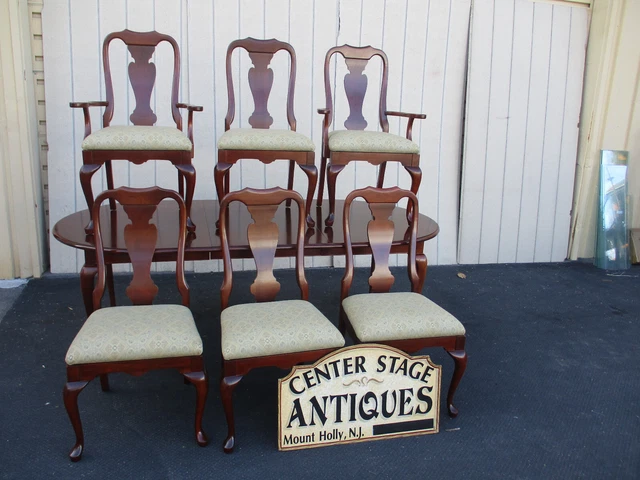 64196   STATTON Furniture Dining Table with 2 leafs + 6 chairs